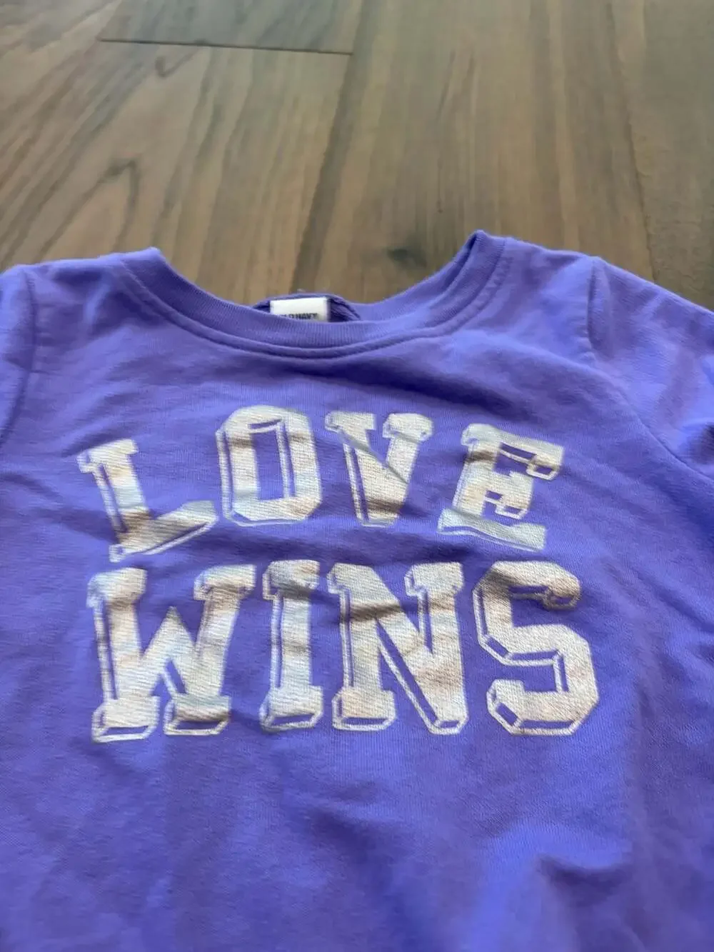 Old Navy Purple LOVE WINS Long Sleeve Swing Dress